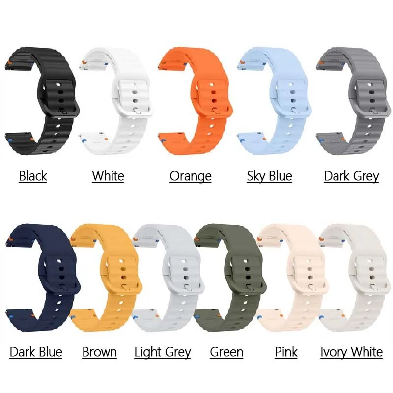 Enhanced Liquid Silicone Wave Watch Strap – Ultra Light Matte Finish Wristband with Quick Release