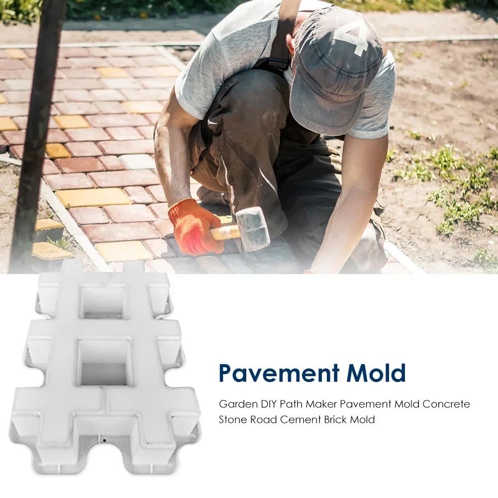 DIY Garden Pavement Mold Walking Road Pathway Cement Brick Stone Concrete Mould Plastic Brick Mold Paving Tools 4 Types
