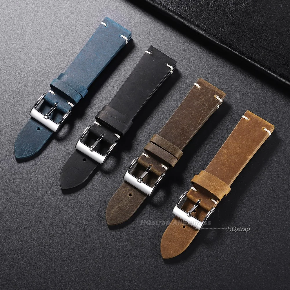 Premium Oil Wax Leather Watch Band - Classic Strap