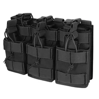 Triple Magazine Pouch Double-Layer Mag Pouches 6 Rounds Mag Bag Open-Top Molle Pouch Universal Cartridge Holder for M4 M14 M16 1