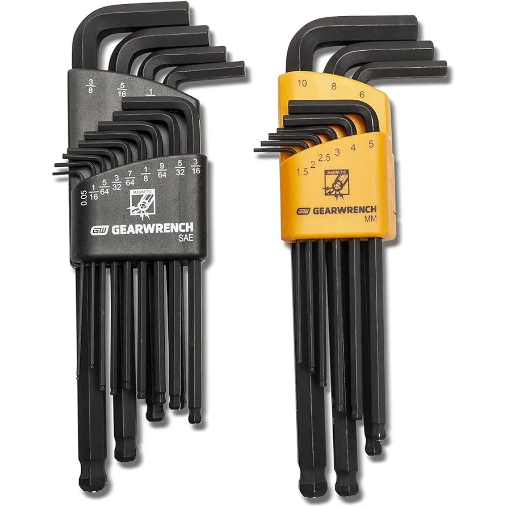

GEARWRENCH 22 Piece SAE/Metric Magnetic Ball End Long Arm Hex Key Set - 83526