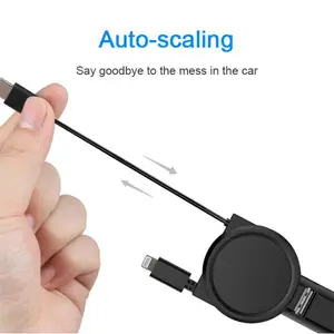 3 In 1 Retractable Car Chargers Type C Micro Usb Android Interface Super  Fast Charging For IPhone Charging Cables Ad C9R5 - AliExpress