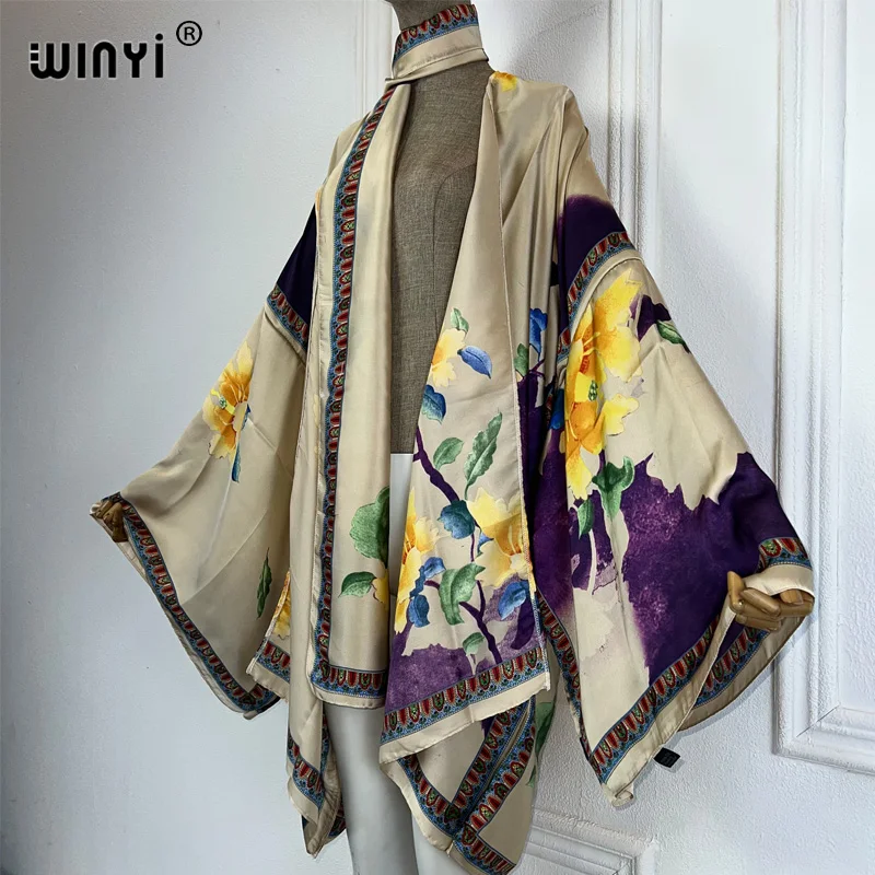 Summer beach outfits women Swim Suit Cover up kaftan boho Cardigan stitch Self Belt sexy Holiday long Sleeve print Kimono swimsuit cover up,swimsuit coverup