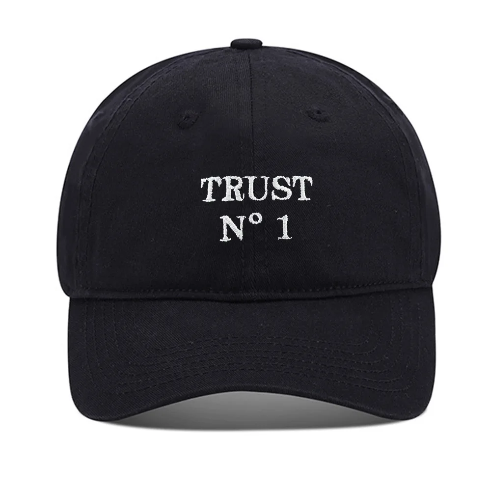 

Lyprerazy Baseball Caps Trust No One Unisex Embroidery Baseball Cap Washed Cotton Embroidered Adjustable Cap