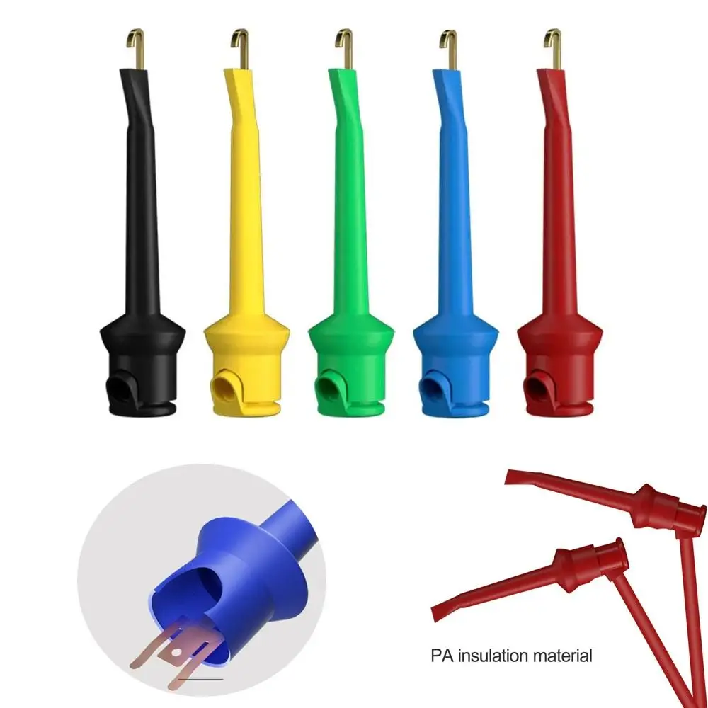 Quick Test Hook Test Clips Mini Grabber DIY Accessories for Multimeter Lead Soldered Nylon Copper Gilded Clamp alligator clips,electric test clamp,test clip,test hooks clips