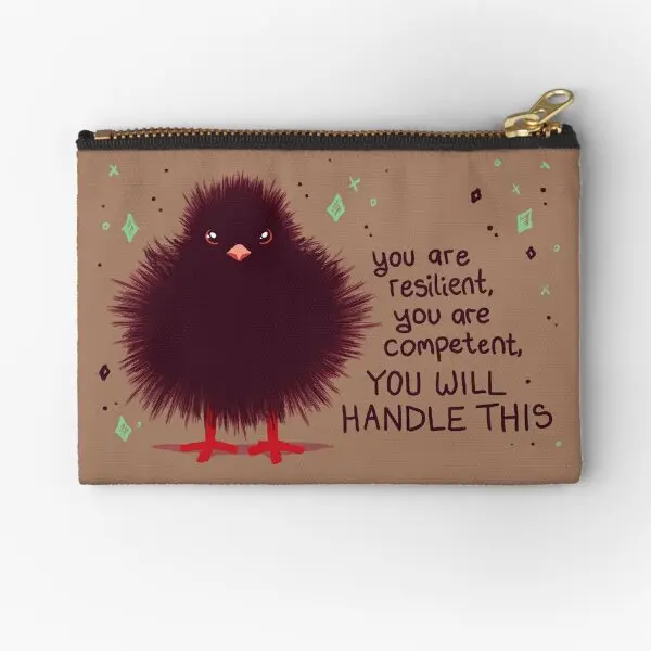 

You Will Handle This Baby Crow Fuzzbut Zipper Pouches Wallet Small Pure Socks Underwear Storage Money Coin Women Bag Men Key
