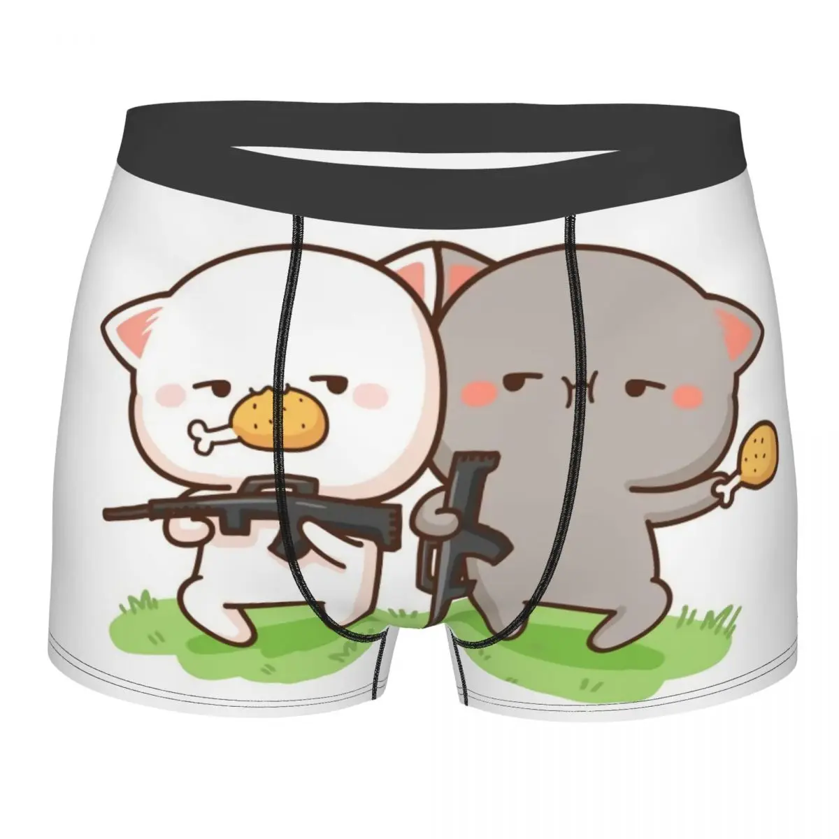 

Индивидуальное милое Мужское нижнее белье Mochi Peach And Goma Cat, эластичные боксеры, мягкие мужские трусы