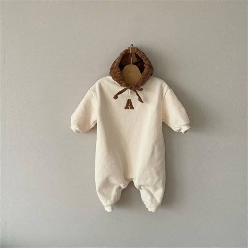 carters baby bodysuits	 2022 Spring Newborn Baby Girl Clothes Toddler Costume Hooded Rompers Letter Embroidery Infant Boys Jumpsuits Baby Bodysuits classic