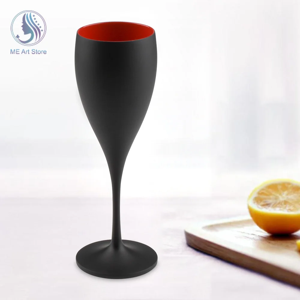 1Pcs Wine Glasses Party White Champagne Goblet Acrylic Cocktail Flutes Cup Goblet PP Plastic Beer Whiskey Cups for Banquet Party