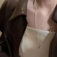 Collier de luxe en argent Sterling 925 pour femmes, chaînes de pull, pendentif Simple et polyvalent, bijoux fins, à la mode, automne/hiver 6