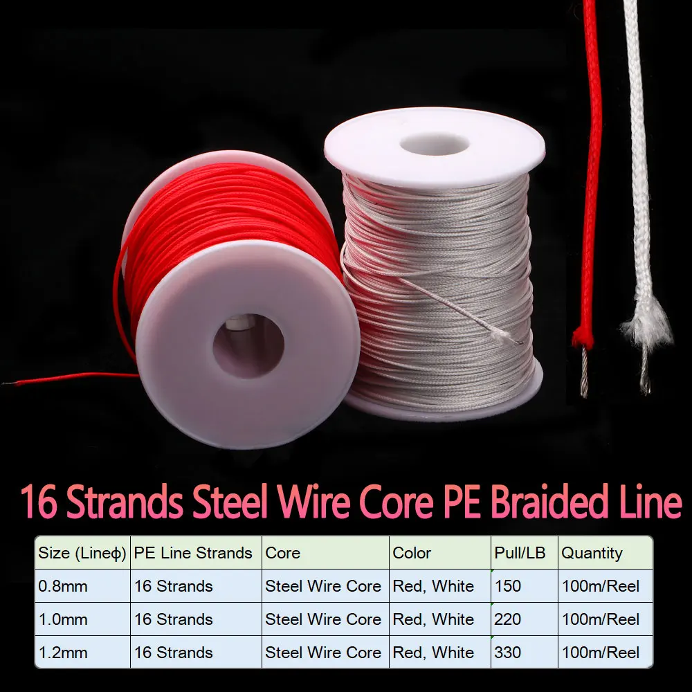 100 meters 8 /16 strands PE Braided Fishing Line High Strength Sea Fishing Jig Assist Hook Rigging Diving Spear Rope