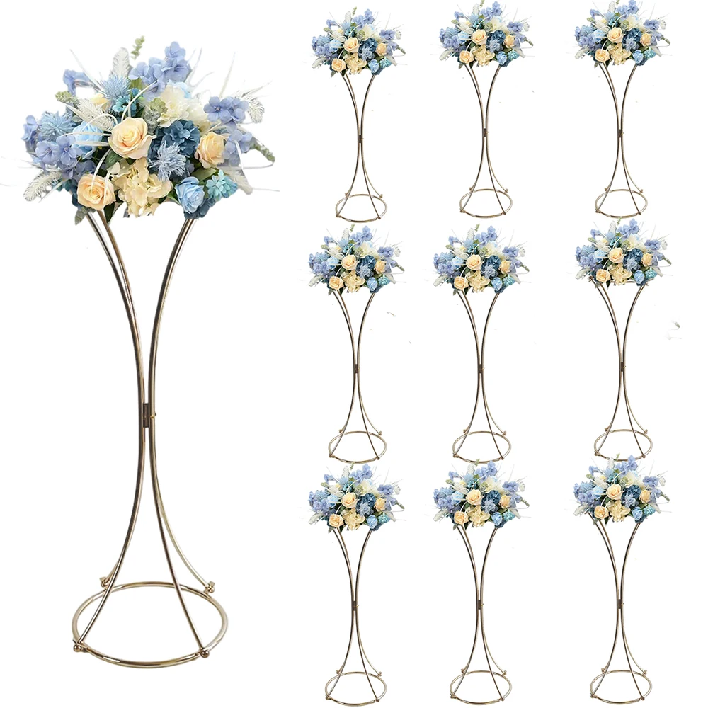 10Pcs Vases Wedding Centerpieces for Tables, 80cm or 100cm Gold Metal Flower Stand for Wedding