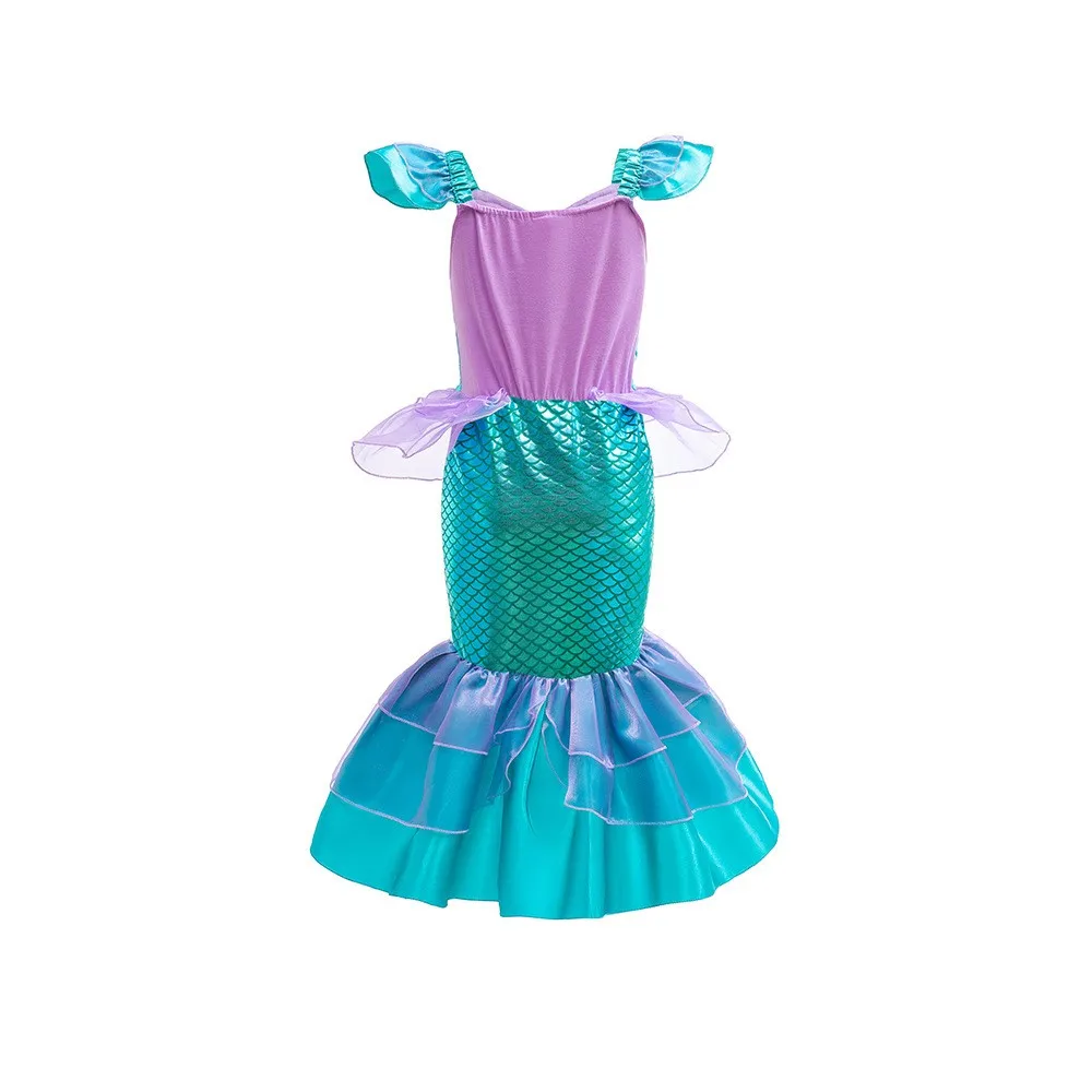 Little Mermaid Ariel Cosplay Princess Costume Kids Dress For Girls Children Carnival Halloween Party Clothes Summer Vestidos