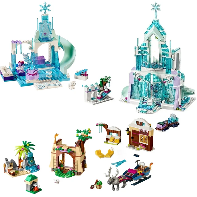 Stock Cartoon Girl Princess Ice Castle 10664 Sleigh Adventure 10666 Bricks Set Compatible 41148 43172 Building Blocks Kids Toys 1