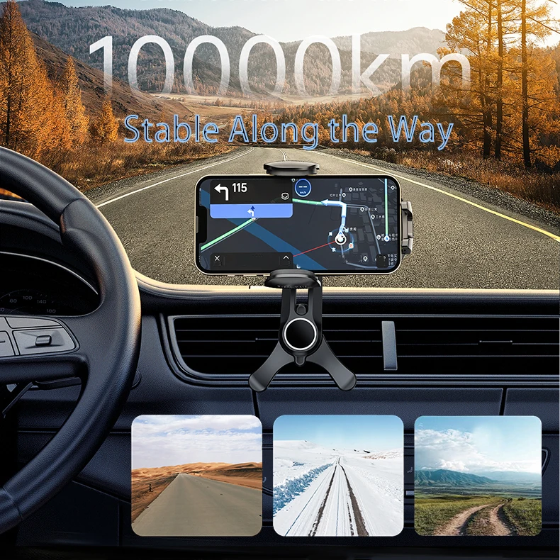 Auto-Lüftungs-Telefonhalterung, [Never Blocking Vent, genießen Sie den Komfort des A/C] Freisprech-Universal-Verlängerungsclip-Luft-Telefonhalterung – Detail 2
