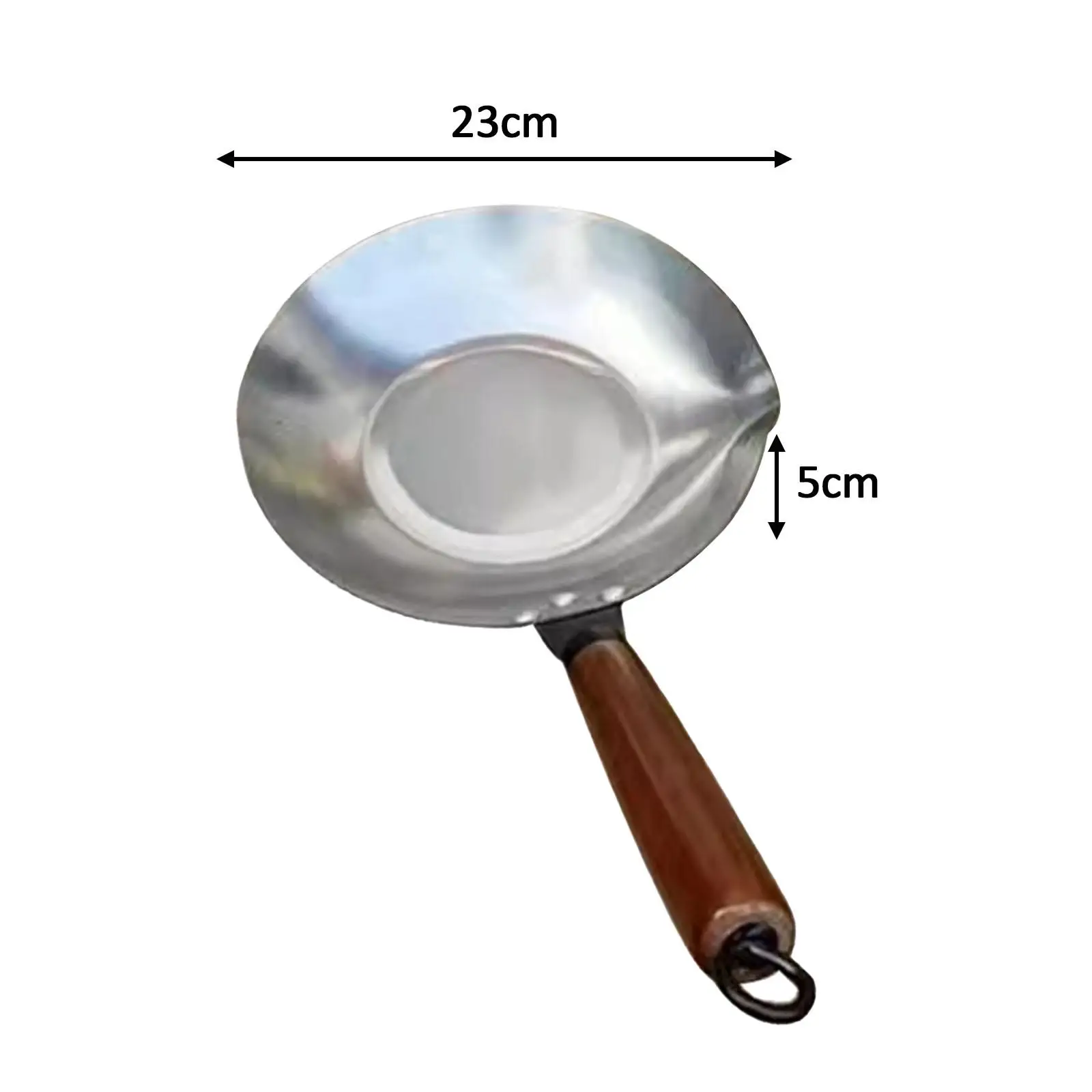 Sugar Pan Wok with Pour Spout with Wooden Handle Sugar Dipping Pan for Chocolate Cooking Tanghulu Making Candied Haws Snacks