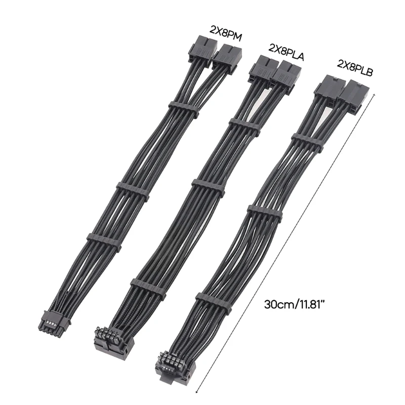 16AWG for RTX40 Series Graphics Cards 2x 8Pin Female to 12VHPWR PCIE 5.0 16Pin ATX3.0 Modular Cable 30cm