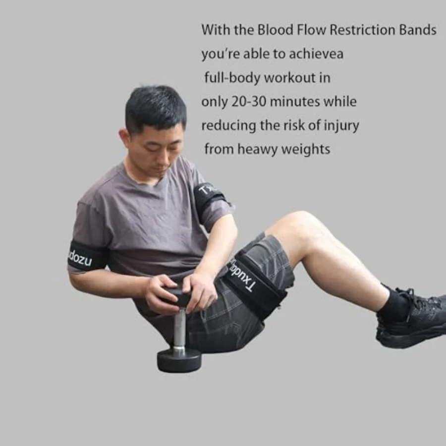 BFR Blood Flow Restriction Bands Complete Set, No Weight Lifting Required, Precision Pump to Apply Precise Pressure, Muscle Trai