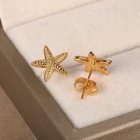 Vintage Summer Starfish Stainless Steel Stud Earrings For Women Simple Star Shell Earrings Stud Ocean Party Jewelry Gift 2025 - Image 5