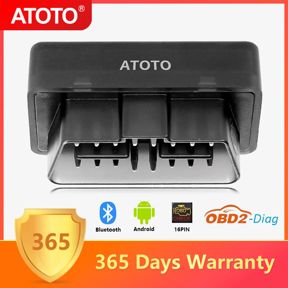 OBD2 Scanner ATOTO 4450 Bluetooth ELM327 V1.5 Car Diagnostic Tool OBD 2 Automotive Code Reader Scan Adapter Android BT OBDII