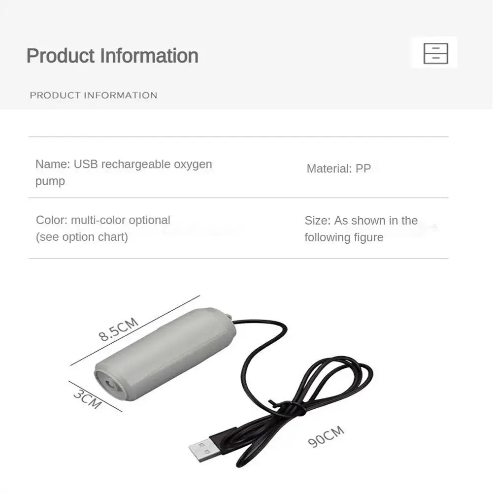 Aquarium Oxygen Air Pump Fish Tank USB Charging Quiet Oxygen Aerator Pump Mini Small Oxygenator Aquarium Accessories aquarium air pump fish tank oxygen pump aquarium accessories aquarium air pump accessories