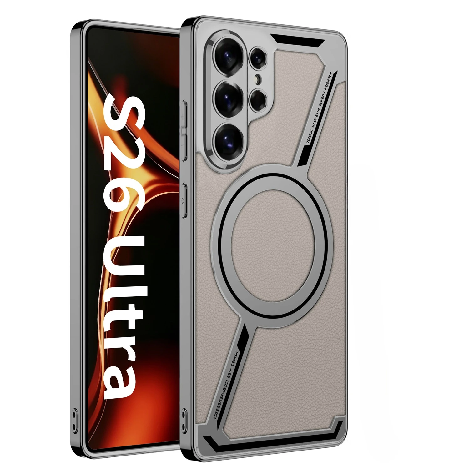 Magnetic Electroplated Leather Protective Phone Case in Elegant Design