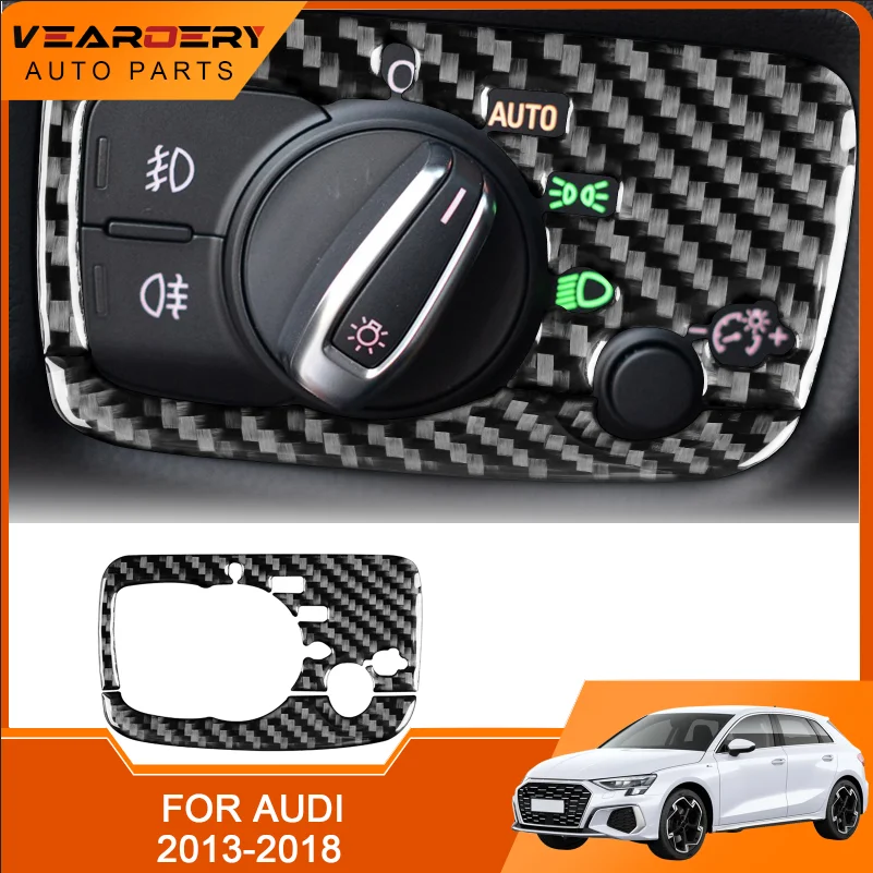 

For Audi A3 S3 RS3 8V 2013-2018 True carbon fiber automotive headlight switch decorative frame in accessory design