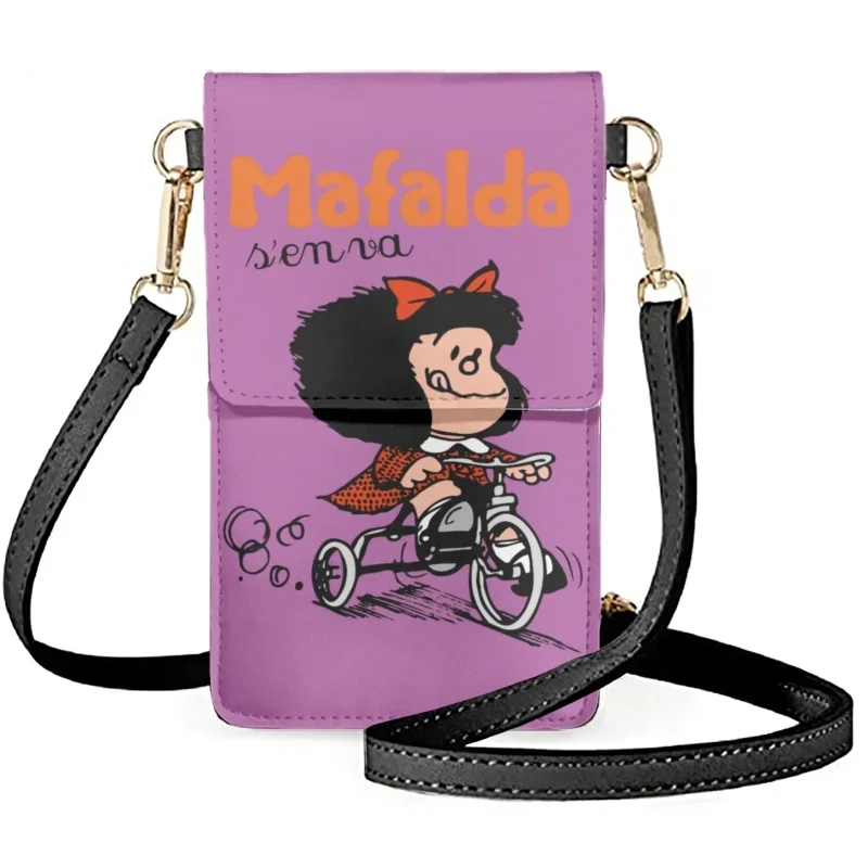 Cute Cartoon Mafalda 3D Print Lanyard Neck Strap ID Card Pass Moblie Phone USB Badge Holder Porte Bus Bank Credit Case Cover