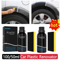 100/50ml Automotive Plastics Coating Agent Car Interior Plastics Parts Refurbishment Restorer with Sponge for Auto Cleaning 1