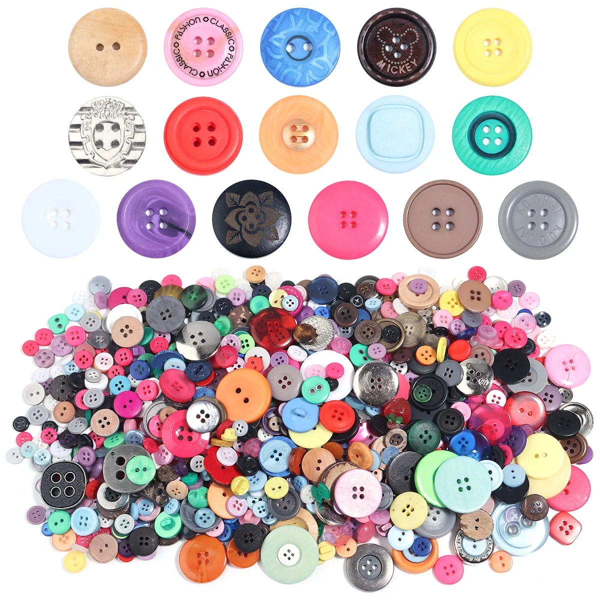 90 Stück/Packung, bunte runde Harzknöpfe, verschiedene Größen, große Knöpfe für handgefertigte kreative Bastelarbeiten, Nähen, Kleidungszubehör, 50 g – Detail 1