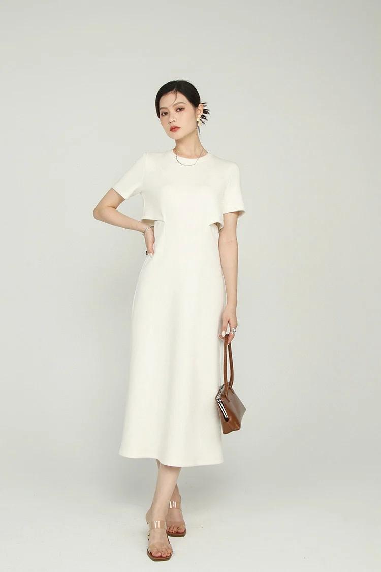 

New women's clothing for spring And summer 2023 Fashionable and Unique Waist Cut Knitted Dress 0422