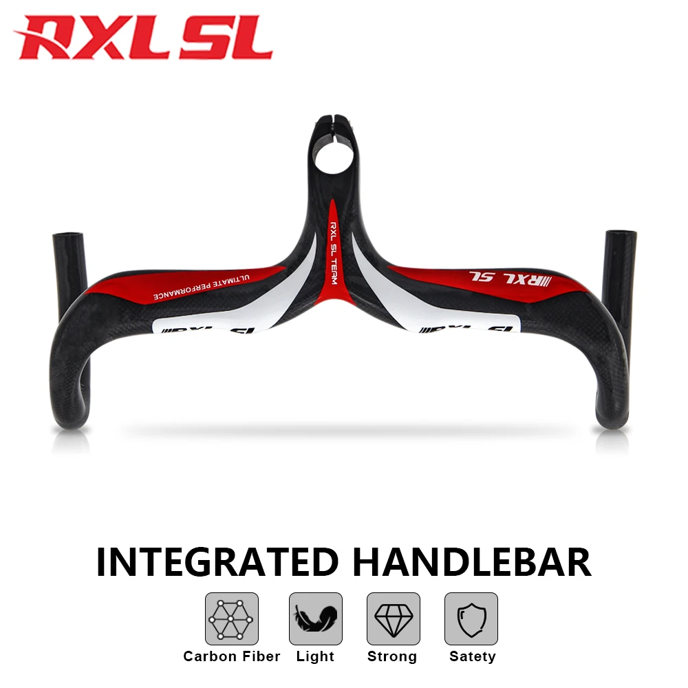 RXL SL Integrierter Carbon-Straßenlenker mit Vorbau 28,6 Fahrradteile Erwachsenenfahrrad Drop-Lenker Interne Führung 400/420/440 – Detail 2