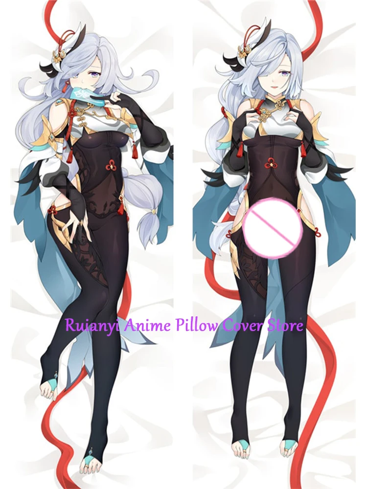 

Двусторонняя наволочка для подушки Dakimakura с принтом в стиле аниме Shenhe, наволочка для тела в натуральную величину, наволочка для взрослых 2024