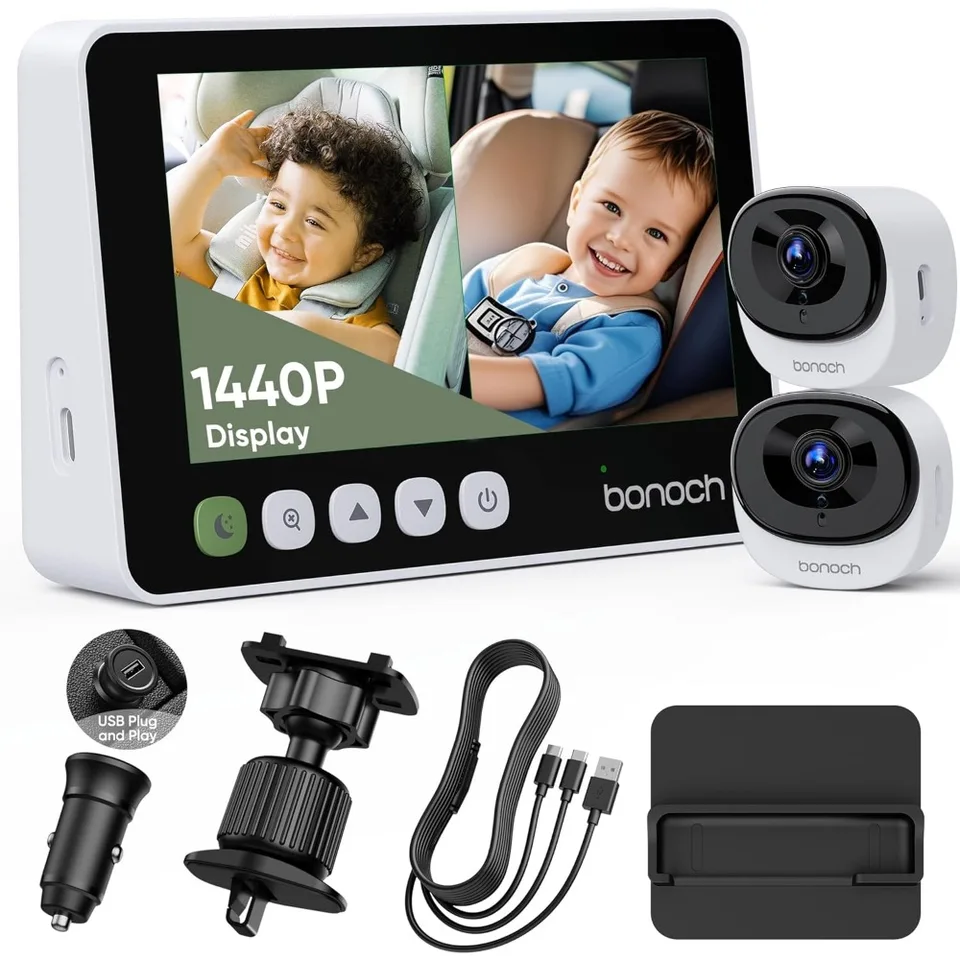 Bonoch 5 Inch Dual Camera Baby Car Monitor