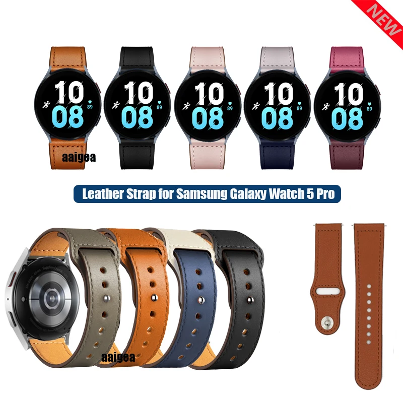 

20mm 20mm Genuine Leather Strap Band for Samsung Galaxy Watch 5 40mm 44mm Pro 45mm / Watch4 Classic / Huawei Watch GT3 GT 2 2e