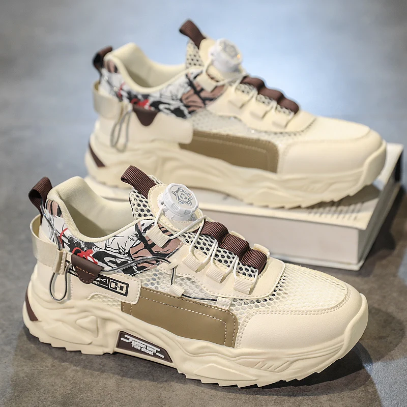 

Новая модная универсальная сетчатая дышащая повседневная спортивная обувь со шнуровкой и увеличенной мягкой подошвой для мужчин 2024