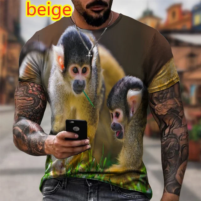 Animale Scimmia Magliette Con La Scimmia T-shirt Da Uomo Moda - Main Image