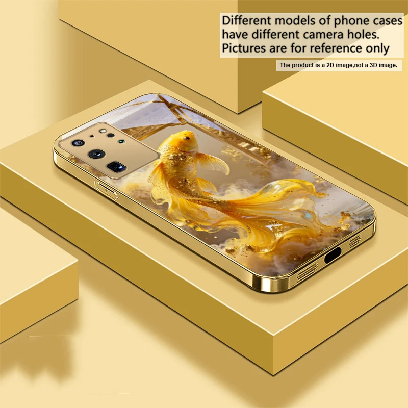 Harmonious Golden Carp Glass Phone Case
