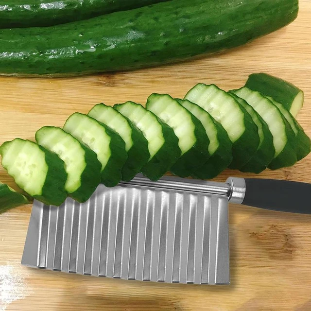 Crinkle Wavy Slicer Knife Stainless Steel Potato Chip Slicer Dough  Vegetable Fruit Potato Cutter Chopper French Kitchen Tools - AliExpress