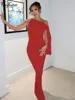 Hugcitar Fashion Solid O Neck Sleeveless Patchwork Sexy Bodycon Maxi Prom Dress Summer Women Clothes Party Festival Club Y2K 4