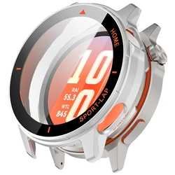 Protective HD Glass Case for Huawei Watch GT Runner 2 - Durable Anti - Fall Shell (Silver Orange)