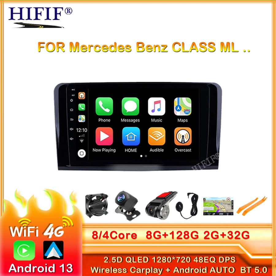

Автомобильный мультимедийный GPS-радиоплеер IPS 6 + 128G Android DSP для Mercedes Benz CLASS ML W164 X164 ML350 ML300 GL500 ML320 ML280 GL350