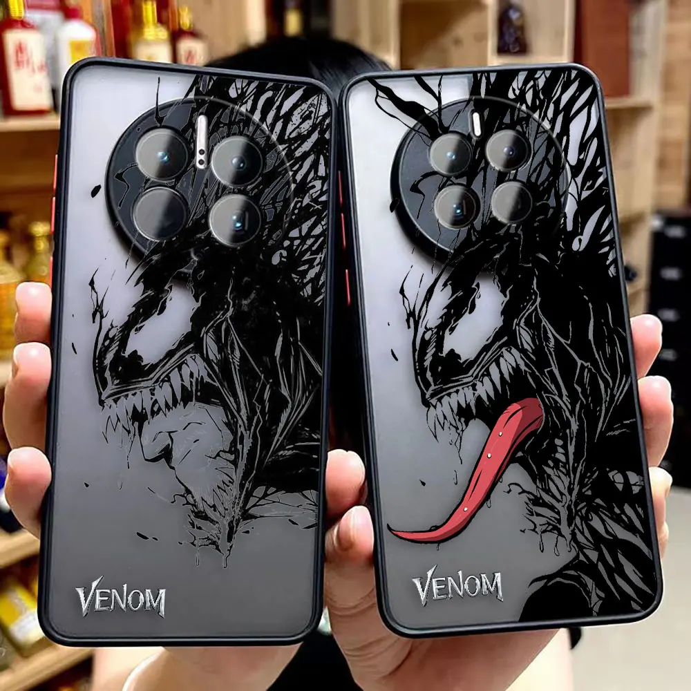 

Matte Phone Case for Huawei P50 P40 P30 P20 MATE 40 30 20 PRO PLUS Y7P Y8P Case Funda Coque Capa Shell Cover Venom Marvel Series