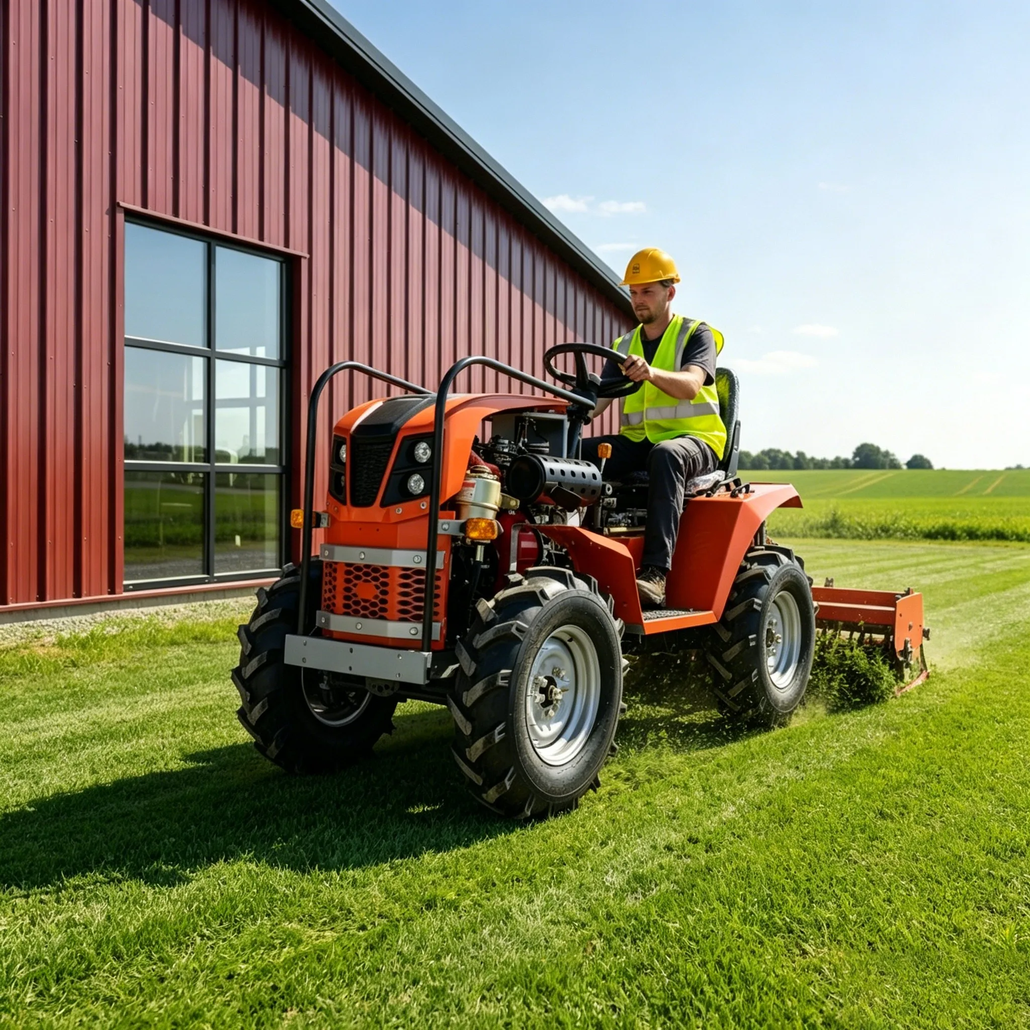 Einfach zu Bedienender Diesel-Radtraktor mit PTO-Antrieb, Kompatibel mit Multifunktionalen Anbaugeräten für den Täglichen Betrieb