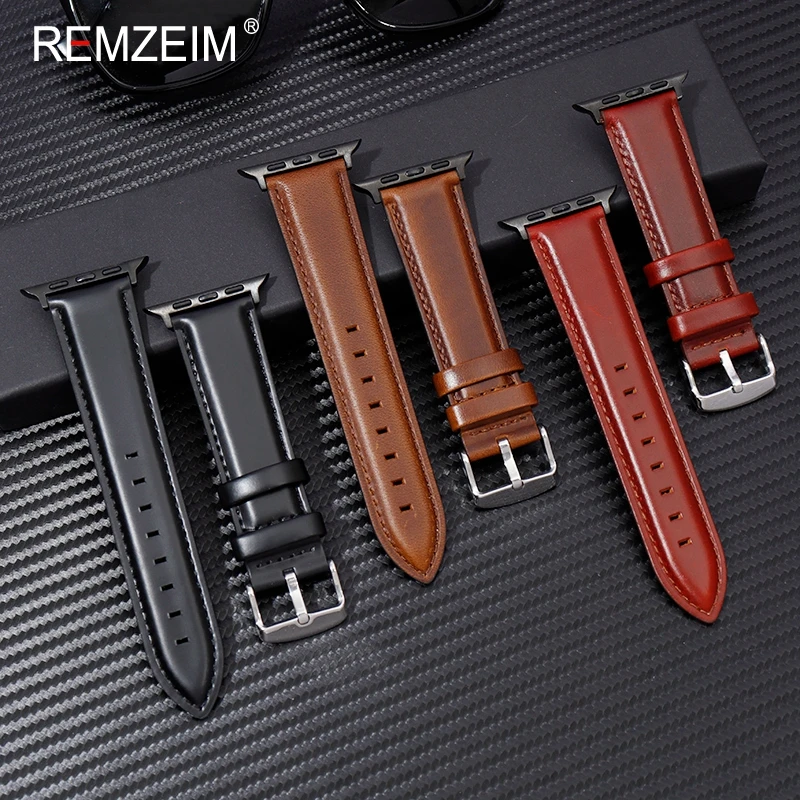 Luxury Genuine Leather Strap for Apple Watch - Elegant Bracelet for Men & Women