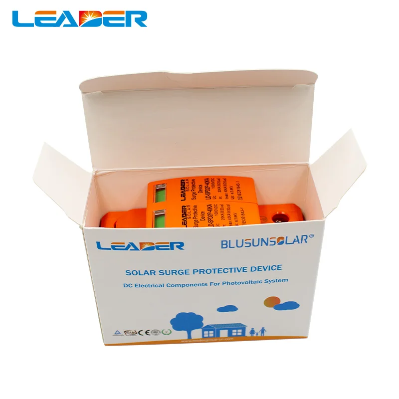 Spedizione Gratuita Dc Surge Protector Pv Spd 500V 1000V System 20Ka 40Ka Spd 2 Poli 3P Con Pe Lightning Protect Wind Generator