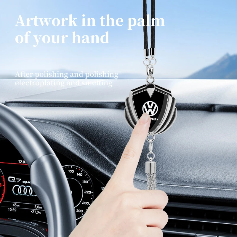1개 자동차 펜던트 액세서리 실내 백미러 장식 자동차 엠블럼 폭스바겐 VW 골프 R GTI TSI TDI R32 MK4 폴로 시로코용
