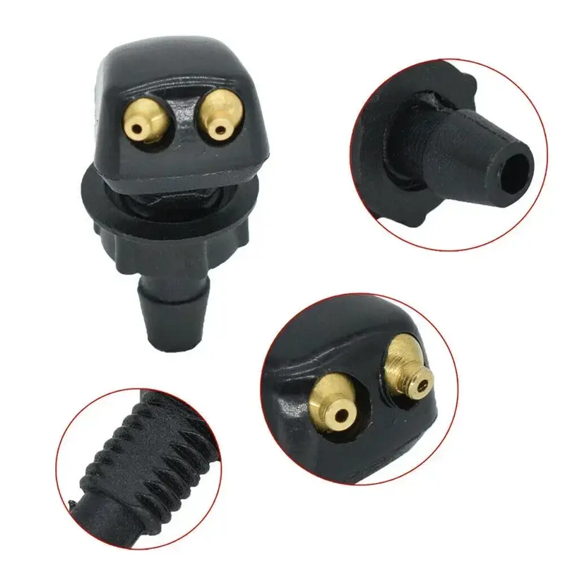 Sale 2Pcs Car Windshield Wiper Washer Spray Nozzle Fits Most Car Models Car Dual Holes Windshield Washer Nozzle Water Spray - Image 4