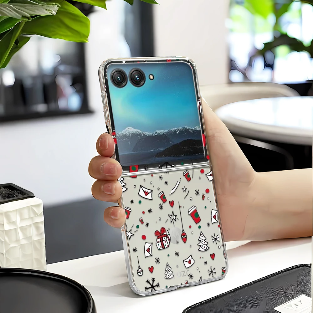 Winter Christmas Snowflakes Hard PC Folding Phone Case Cover