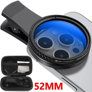 Kit filtro obiettivo fotocamera universale con clip CPL da 52 mm Clip su obiettivo polarizzatore mobile adatto per iPhone Samsung Xiaomi Google
